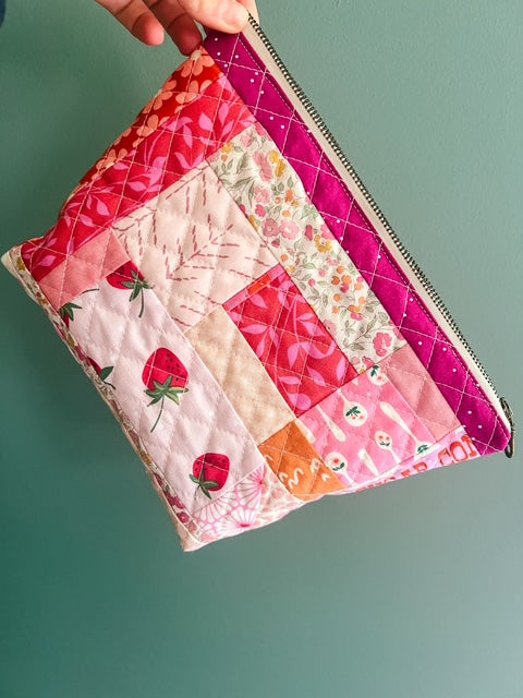 The Layla Patchwork Pouch in Pink